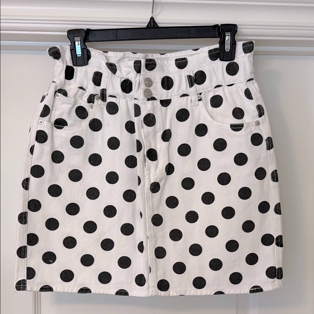Sunset+Spring Polka Dot Mini Skirt